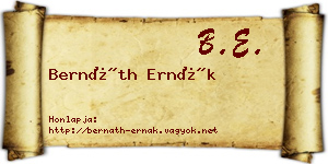 Bernáth Ernák névjegykártya